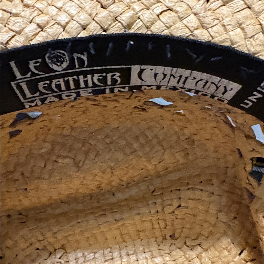 Straw Crochet Cowboy Hat with Bead Band - Natural - Picture 6 of 7